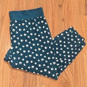 Cacique Teal Coffee 22/24 Lane Bryant Knit Cotton Pajama PJ Pants‎ Sleep Comfort